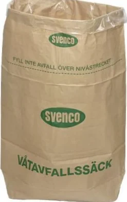 Papperssäck SVENCO papp/plast 125L 25/fp