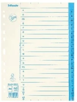 Pappregister JOPA A4 A-Ö vit/blå
