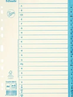 Pappregister JOPA A4 A-Ö vit/blå