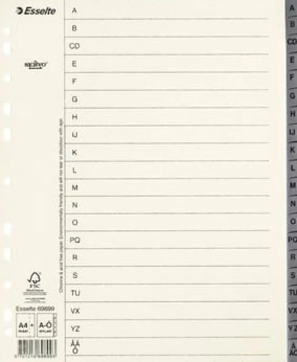 Pappregister Servo System A4+ A-Ö grå