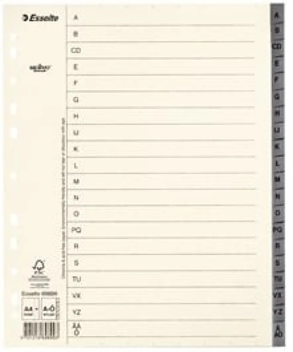 Pappregister Servo System A4+ A-Ö grå