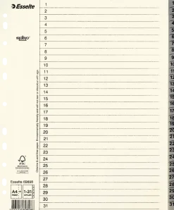 Pappregister Servo System A4+ 1-31 grå