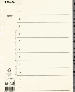 Pappregister Servo System A4+ 1-12 grå