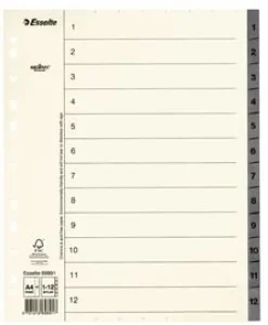 Pappregister Servo System A4+ 1-12 grå