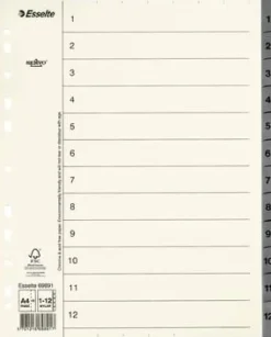 Pappregister Servo System A4+ 1-12 grå