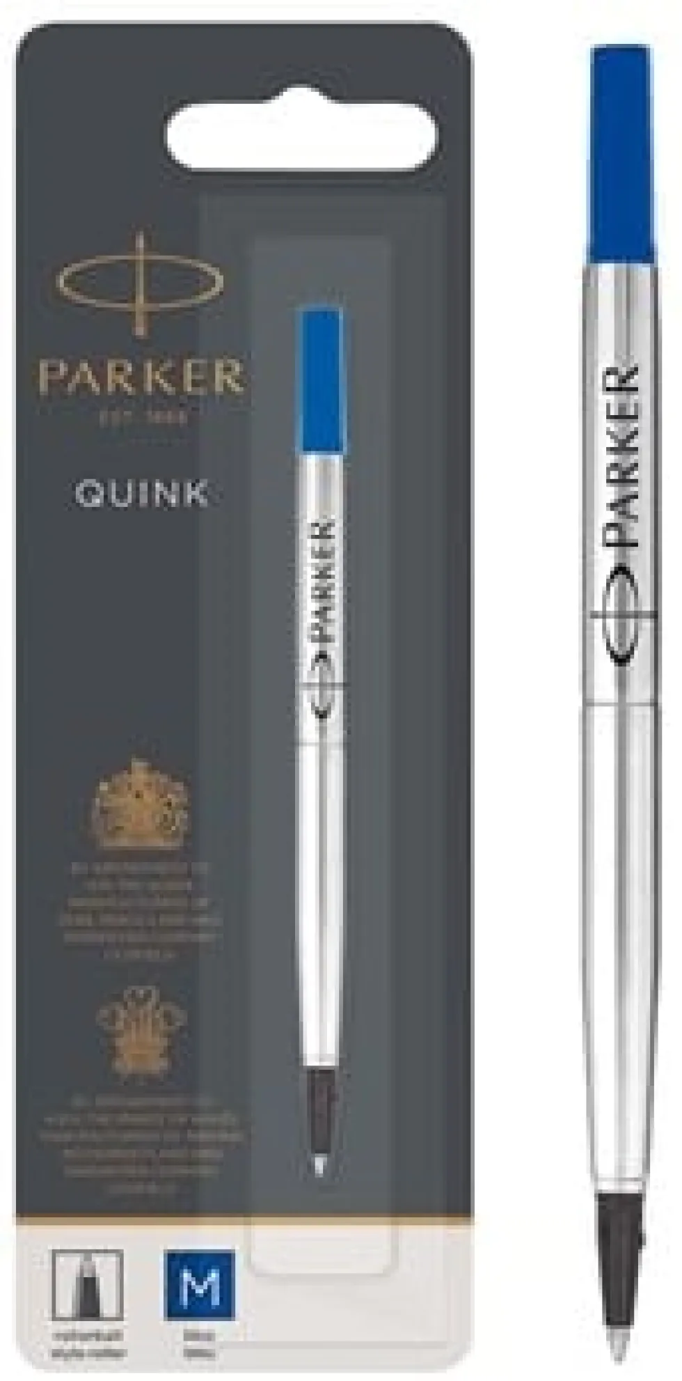 Pennpatron Bläck PARKER Quink Roller Ball Medium blå