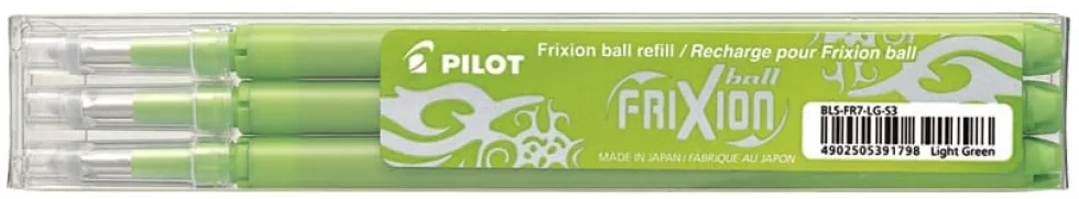 Pennpatron Gelbläck PILOT Frixion 0,7mm Ljusgrön 3/FP