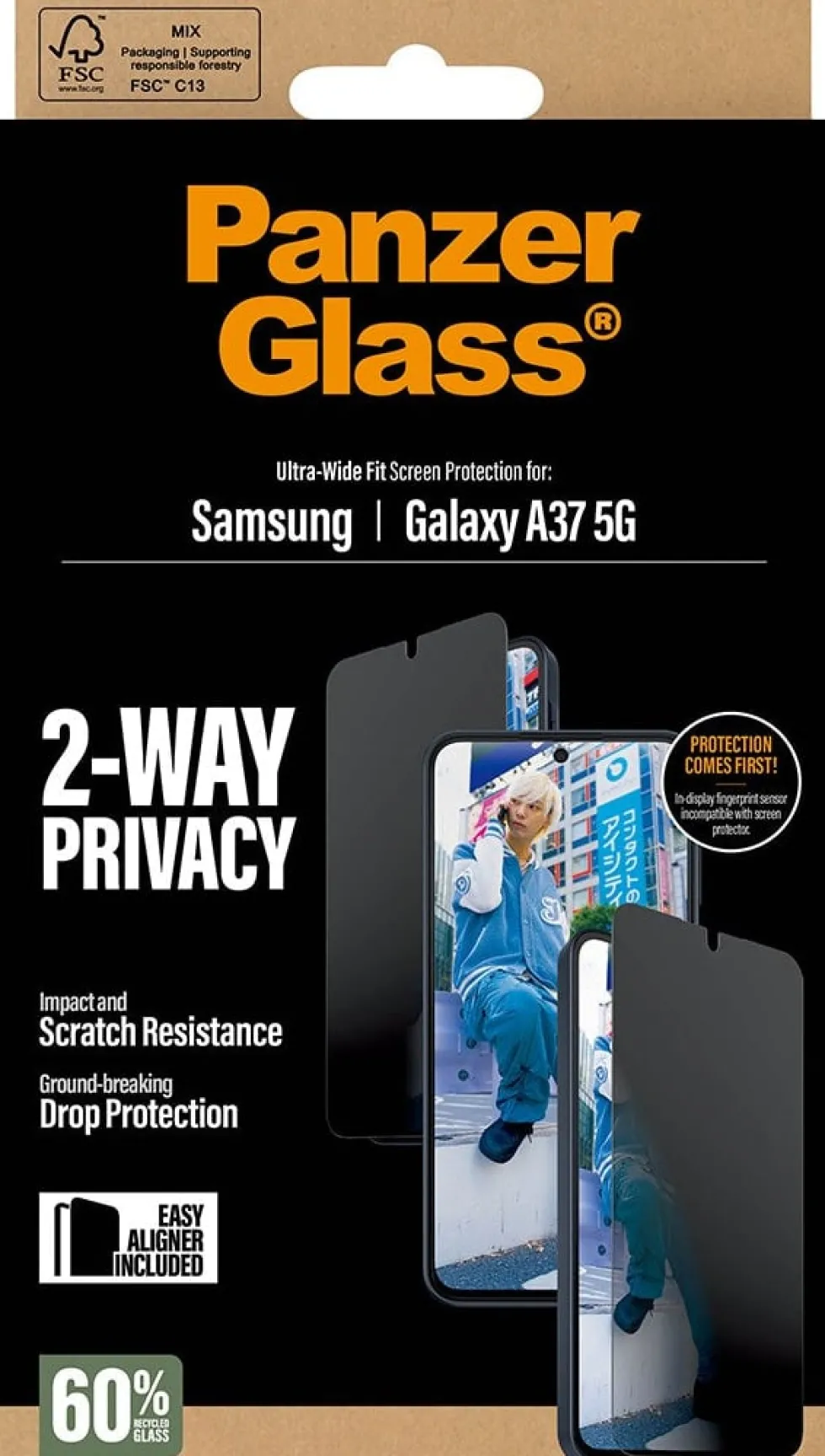 PG Privacy Screen Protector Galaxy A36 5G UWF w. EasyAligner