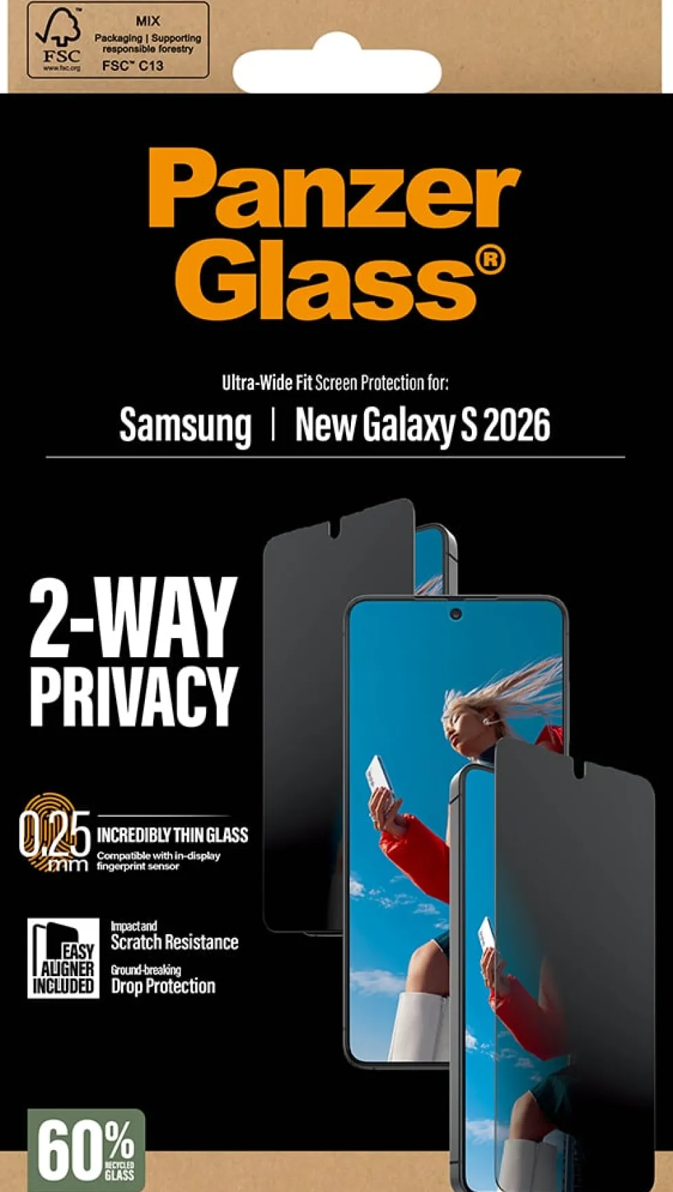PG 2-Way Privacy Screen tector Galaxy S26 UWF w. EasyAligne