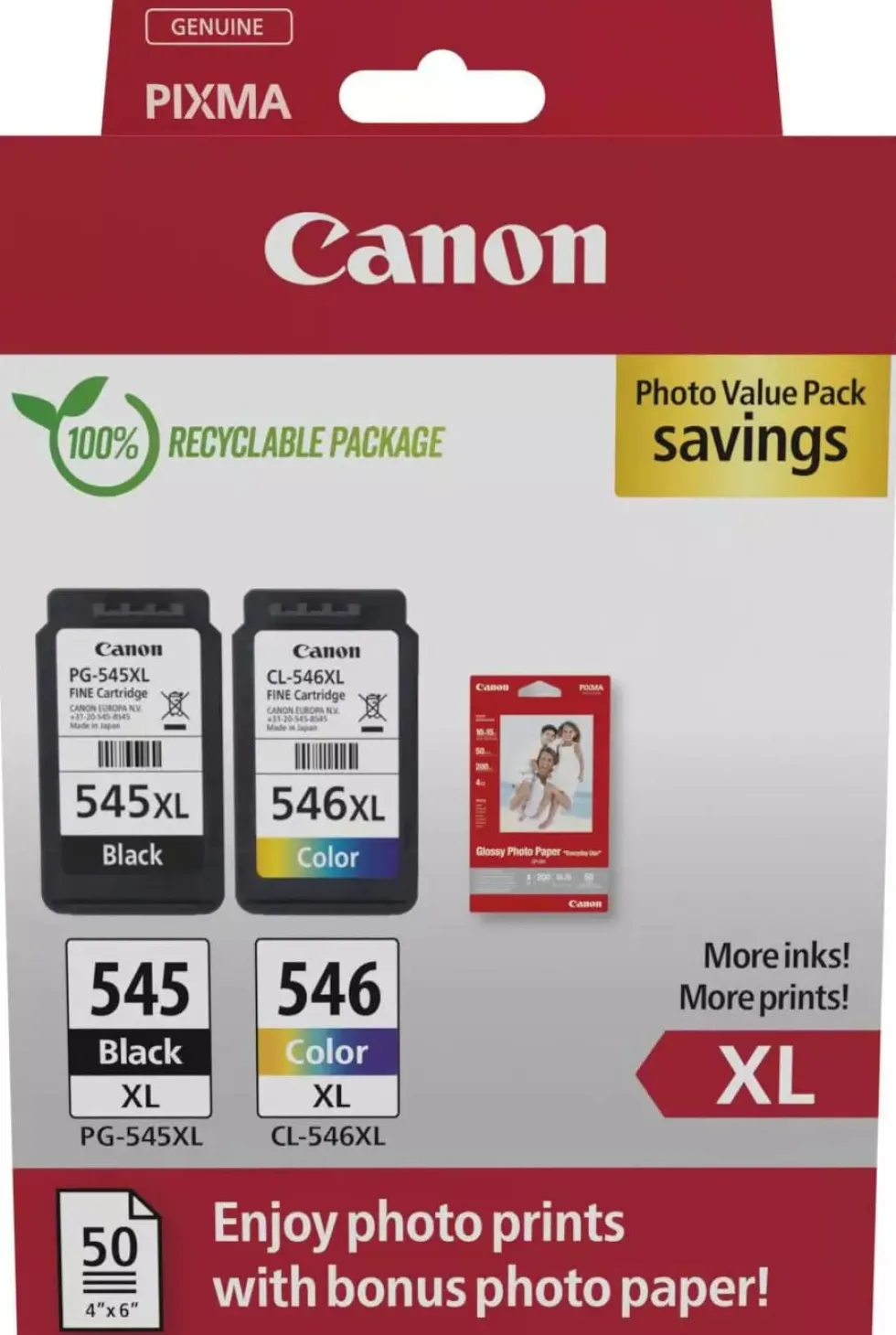 PG-545XL/CL-546XL Photo Value Pack