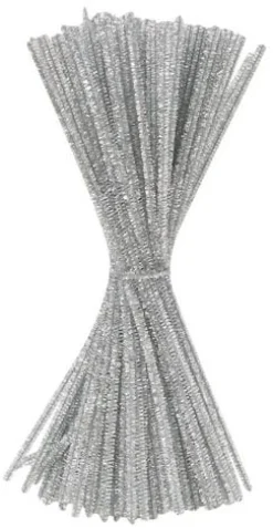 Piprensare Glitter Silver, 30cm, 100/fp