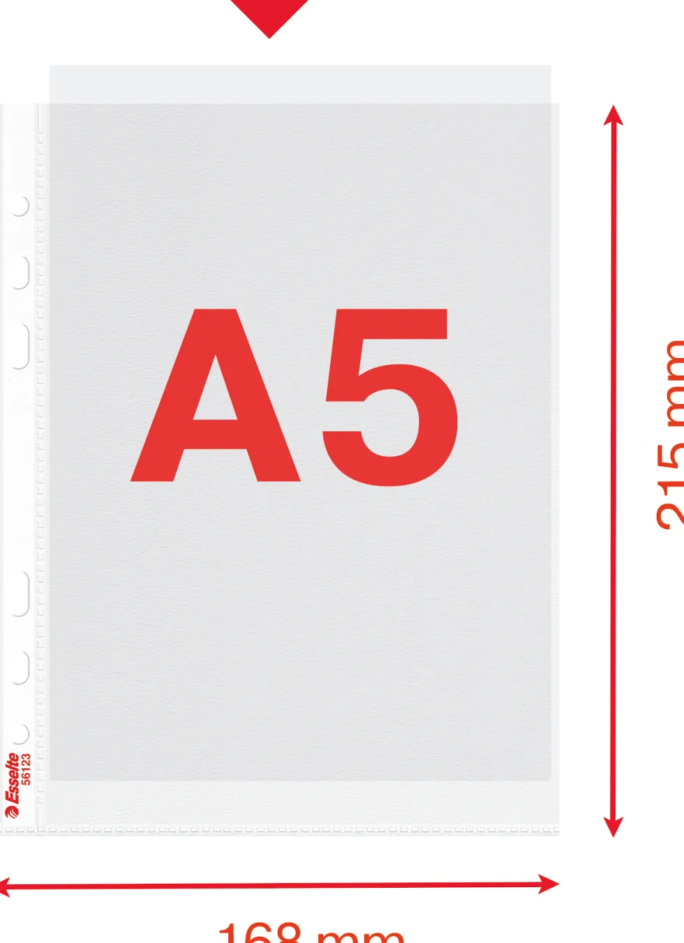 Plastficka ESSELTE A5 Premium Präglad 0.08mm, 100st