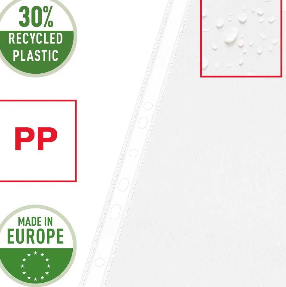 Plastficka ESSELTE A3 Premium Präglad 0.09mm, 50st