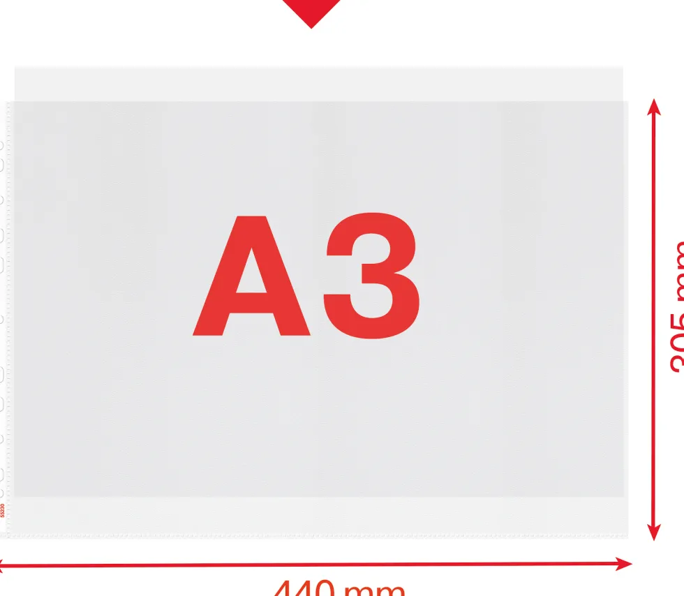 Plastficka ESSELTE Premium A3L Präglad 0.09mm, 50st