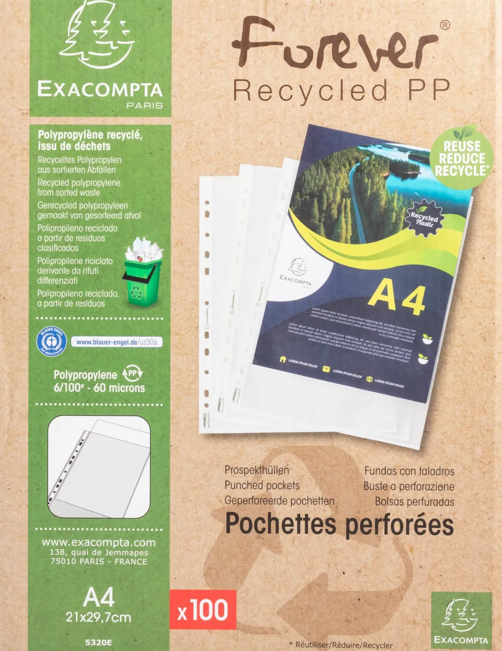 Plastficka EXACOMPTA A4 0,06mm präglad