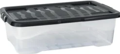 Plastlåda STRATA 30L klar med lock PP