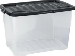 Plastlåda STRATA 65L klar med lock PP