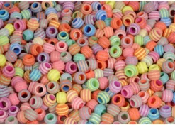 Plastpärla pastell ränder 1550/fp