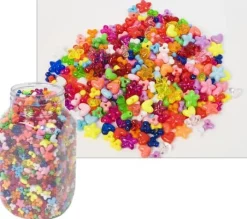 Plastpärlor Hjärta/Stjärna/Propellermix, 2100/fp