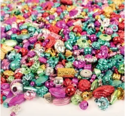 Plastpärlor metallic 500g