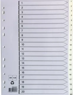 Plastregister A4 1-20 vit