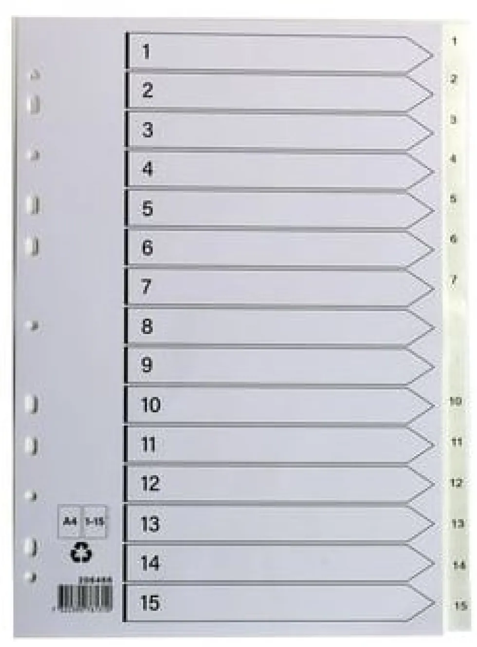 Plastregister A4 1-15 vit