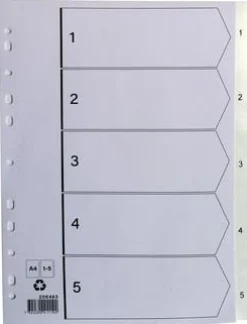Plastregister A4 1-5 vit