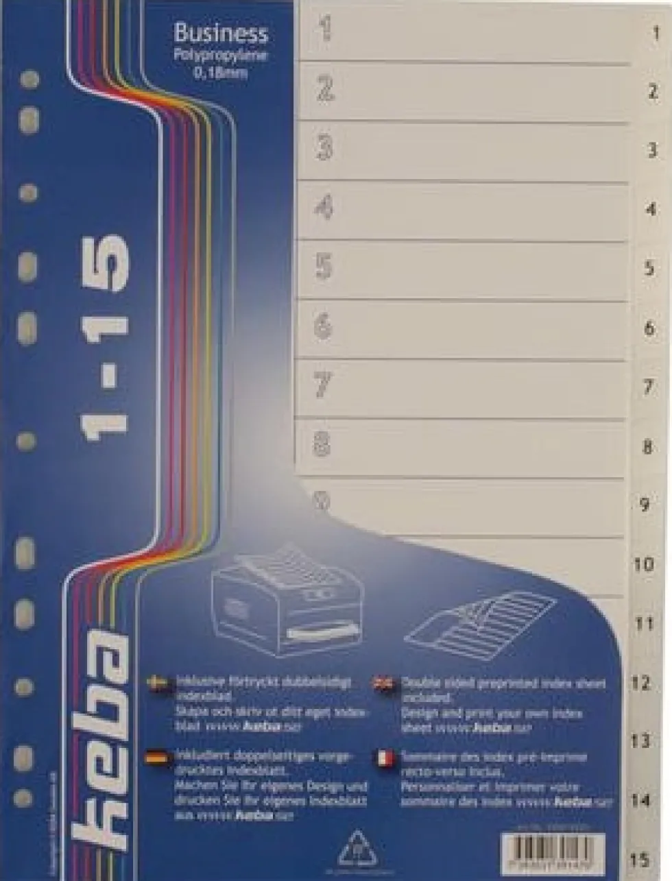 Plastregister KEBA A4 PP 1-15