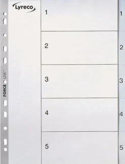 Plastregister LYRECO A4 PP 1-5 grå