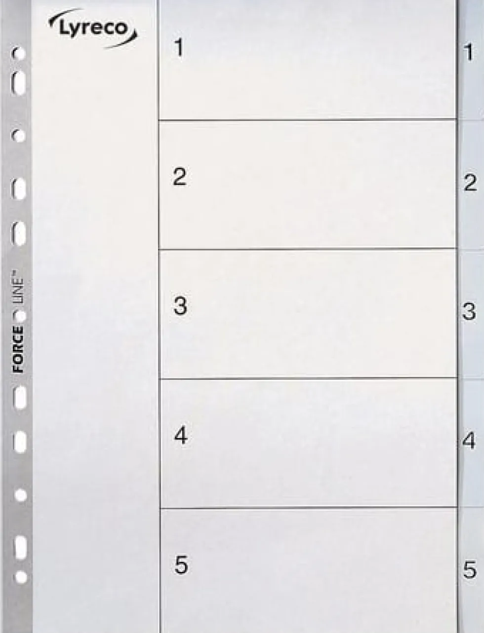 Plastregister LYRECO A4 PP 1-5 grå