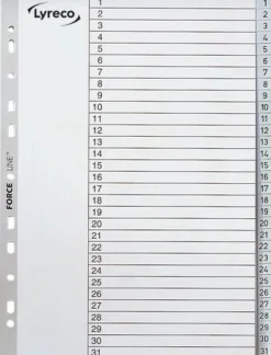 Plastregister LYRECO A4 PP 1-31 grå