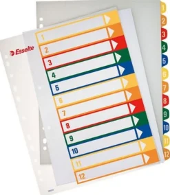 Plastregister Plast ESSELTE Projektindex A4+ 1-12