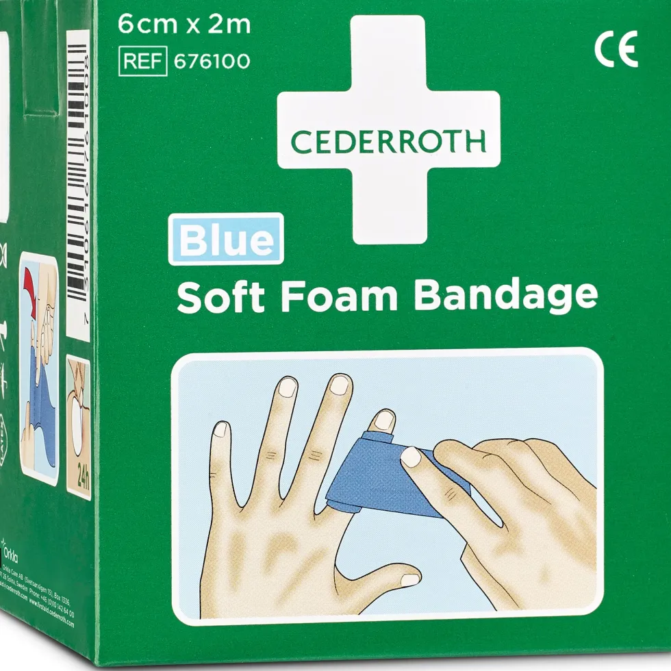 Plåster CEDERROTH SoftFoam 6cmx2m blå