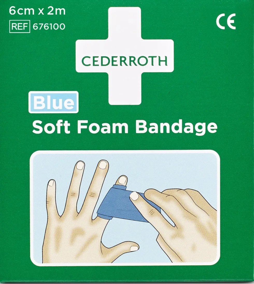 Plåster CEDERROTH SoftFoam 6cmx2m blå