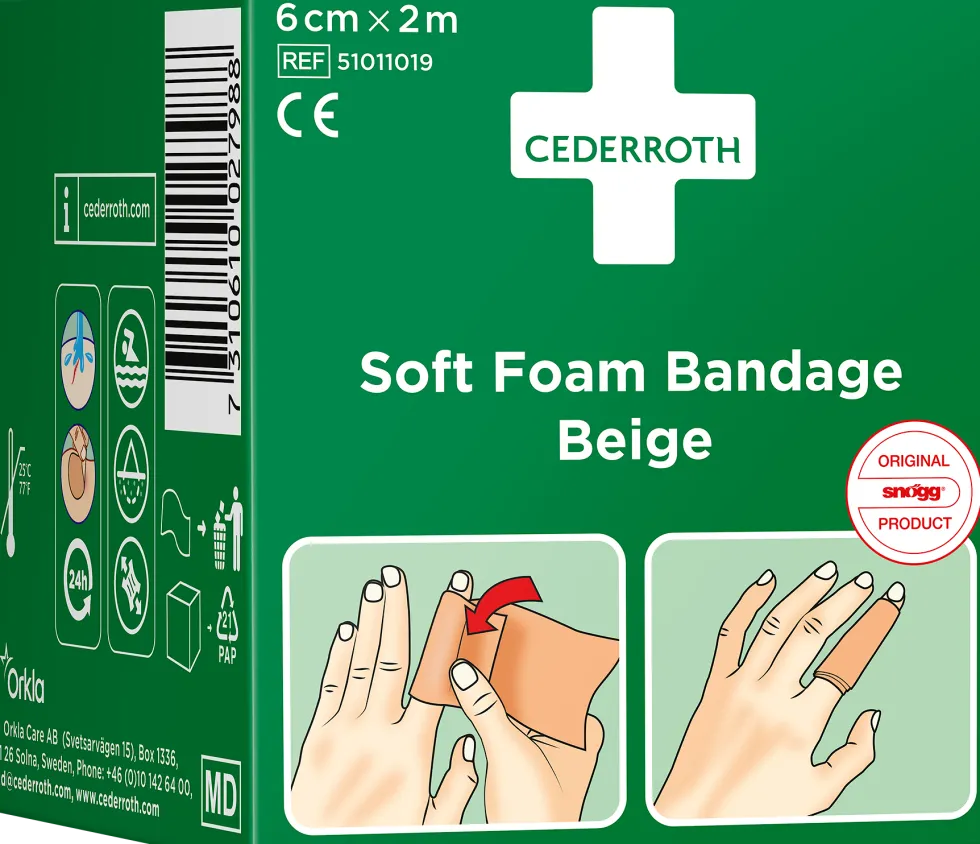 Plåster CEDERROTH SoftFoam 6cmx2m beig