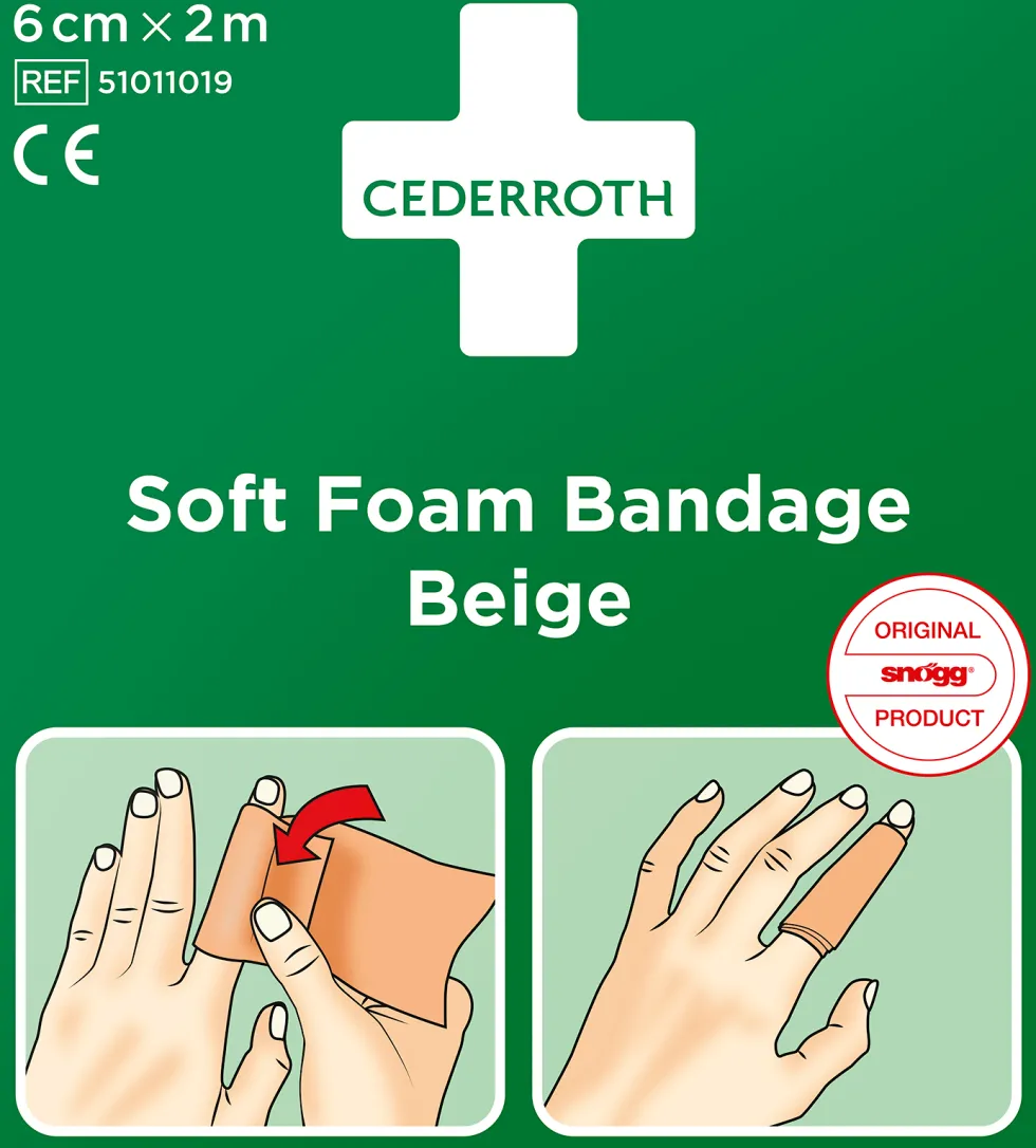 Plåster CEDERROTH SoftFoam 6cmx2m beig