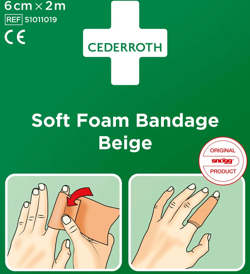 Plåster CEDERROTH SoftFoam 6cmx2m beig