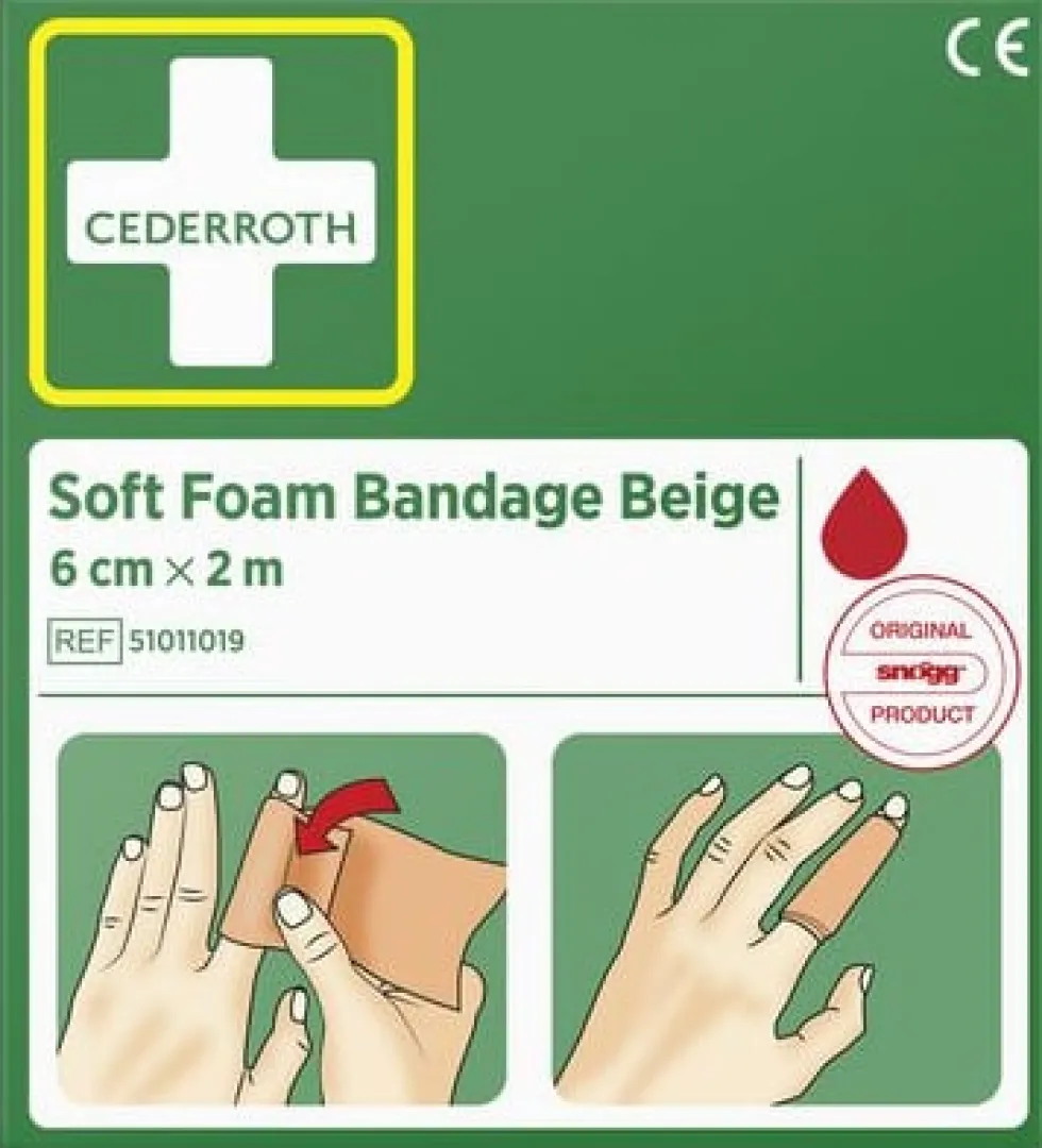 Plåster CEDERROTH SoftFoam 6cmx2m beig