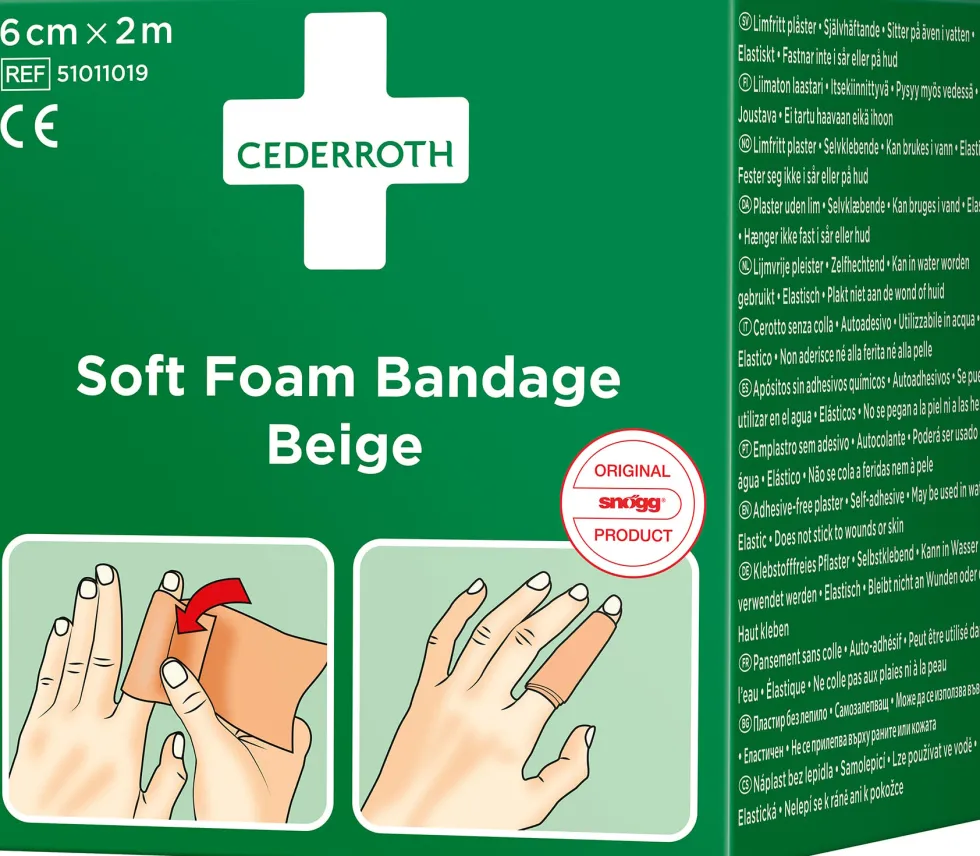 Plåster CEDERROTH SoftFoam 6cmx2m beig