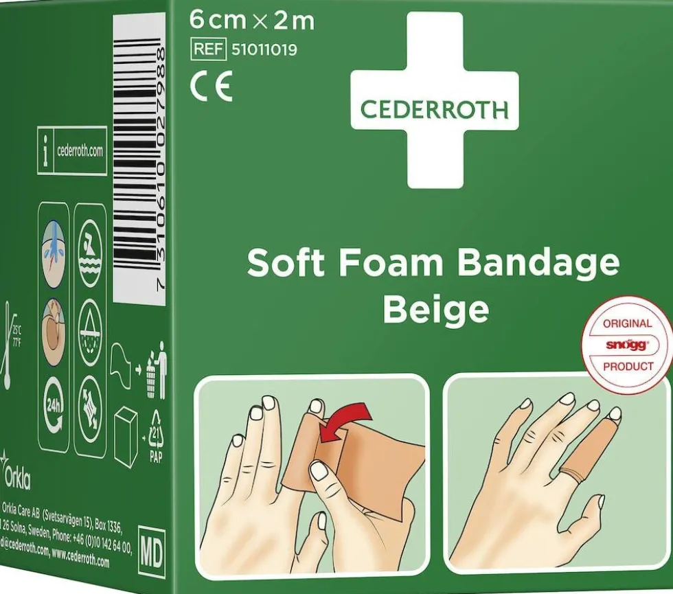 Plåster CEDERROTH SoftFoam 6cmx2m beig