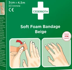 Plåster CEDERROTH SoftFoam 3cmx4,5m beig