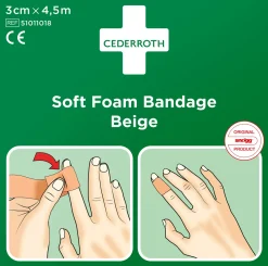 Plåster CEDERROTH SoftFoam 3cmx4,5m beig