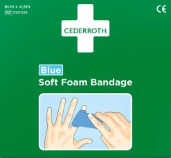 Plåster CEDERROTH SoftFoam 6cmx4,5m blå