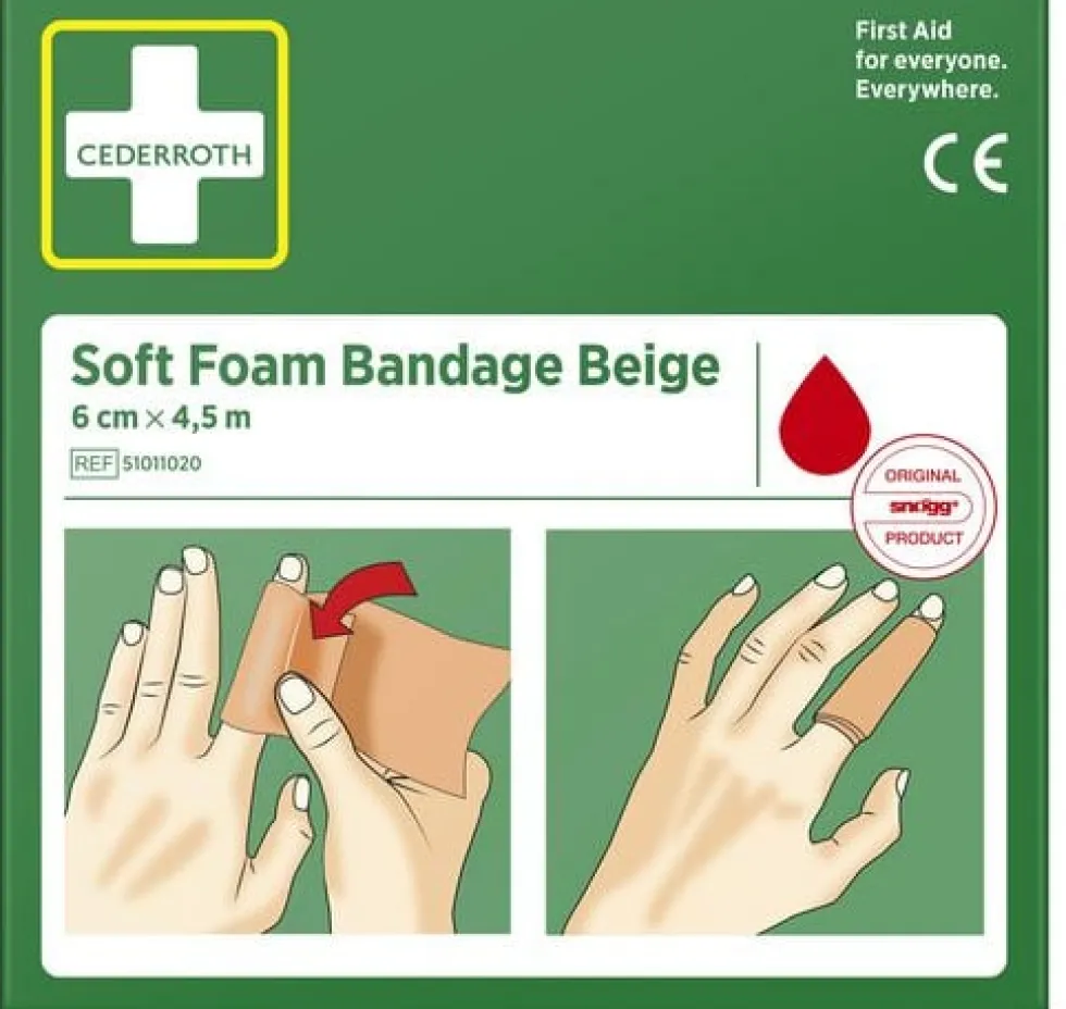 Plåster CEDERROTH SoftFoam 6cmx4,5m beig
