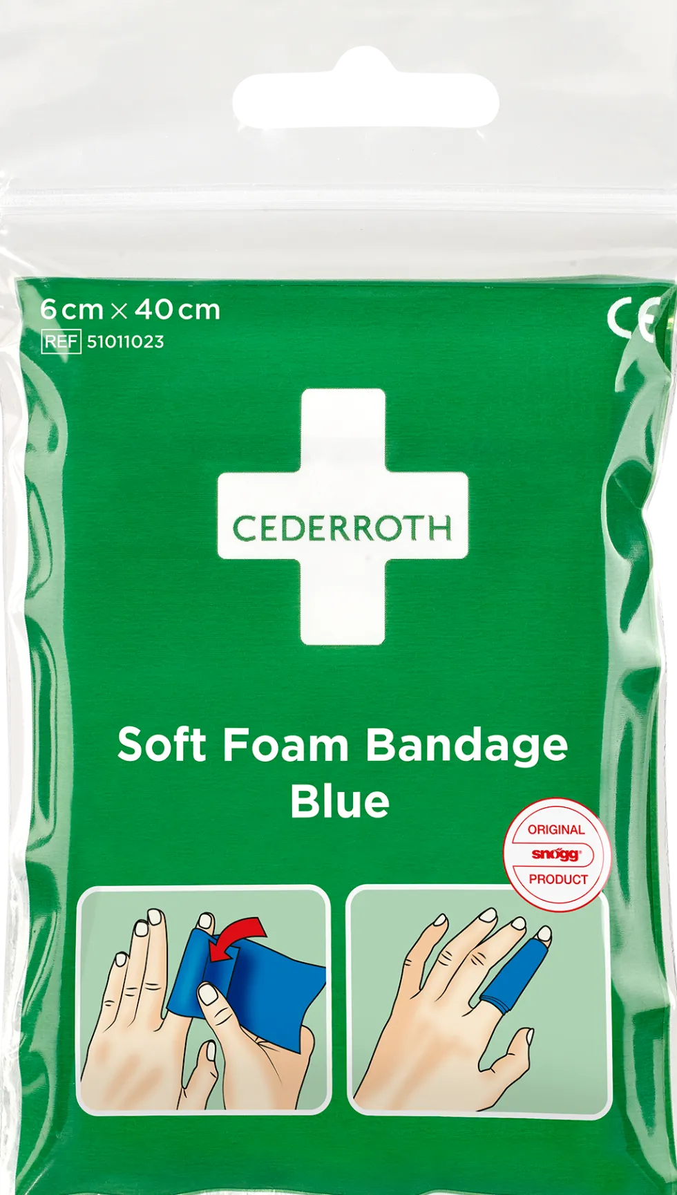 Plåster CEDERROTH SoftFoam 6x40cm blå