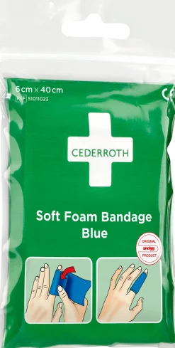 Plåster CEDERROTH SoftFoam 6x40cm blå