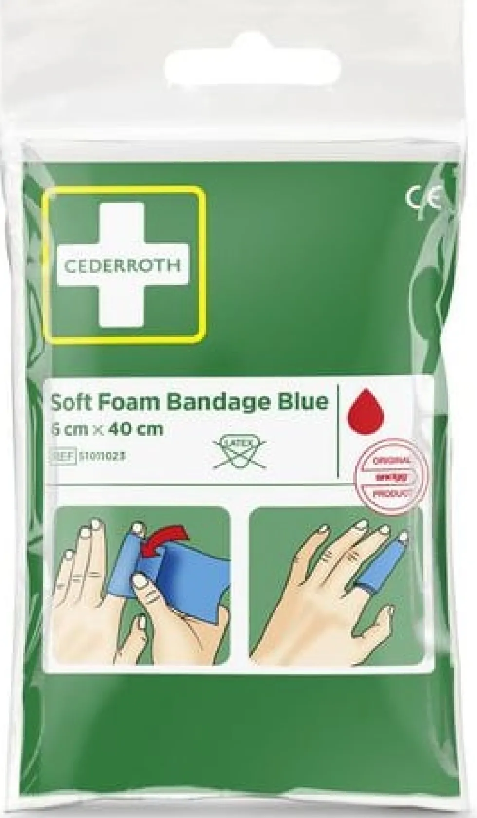 Plåster CEDERROTH SoftFoam 6x40cm blå