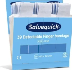 Plåster SALVEQUICK refill lång blå 39/fp