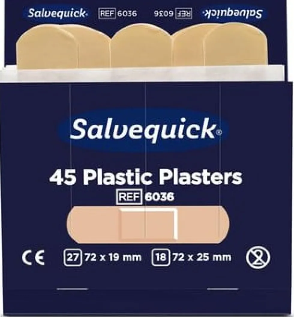 Plåster SALVEQUICK refill plast 45/fp