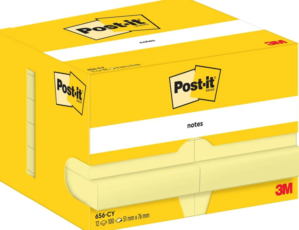 Post-It Gul, 51x76mm, 12st